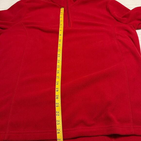 Lands' End Women’s Bold Red Zip-Up Fleece - Picture 5 of 5